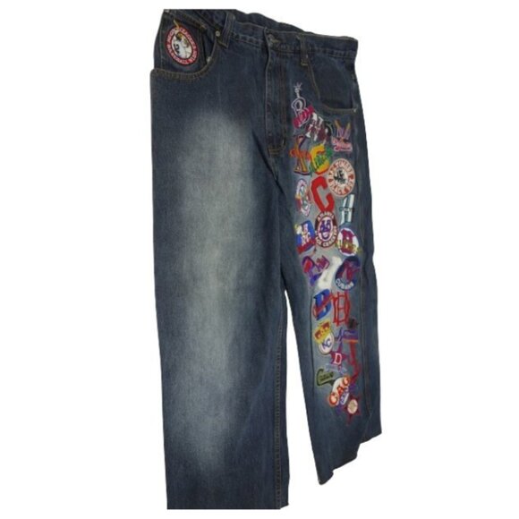 Headgear Men's Negro League Dark Wash Denim Baseball Jean Shorts, Size 36x27